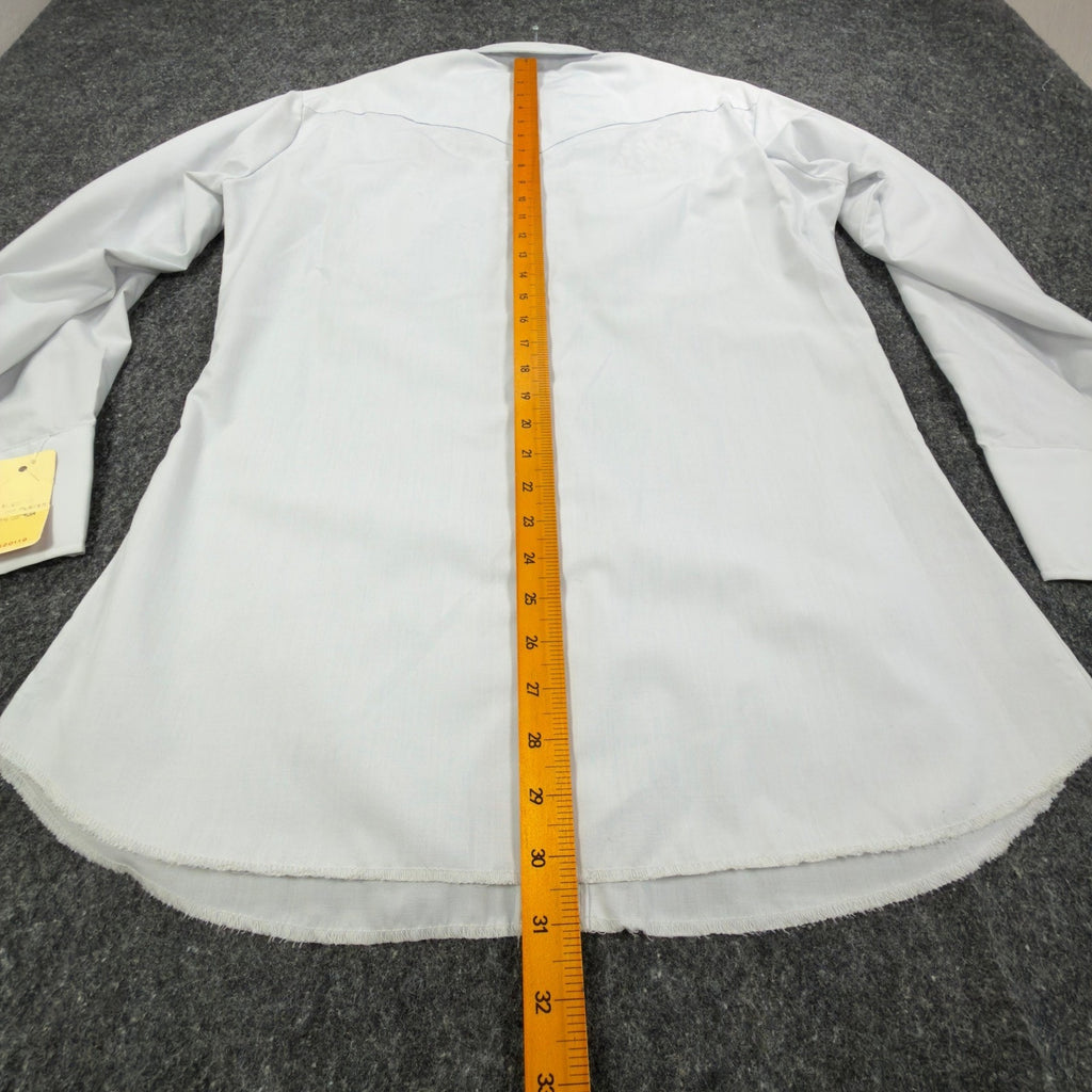 H Bar C Vintage 70s Wheeler Western Shirt Mens 15.5-33 White Embroidered NWT
