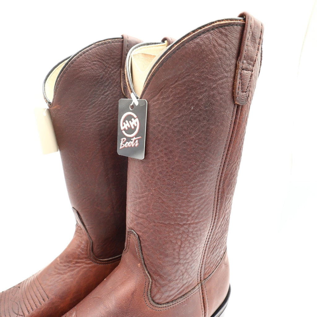 Double H Vintage 90s Western Boots Mens 12 D Brown Leather Cowboy 3203 USA NIB