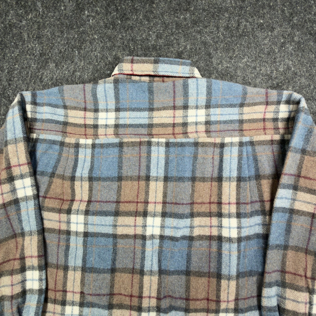 Salmon River Traders Vintage Plaid Flannel Shirt Mens XL Blue Wool Blend NWT