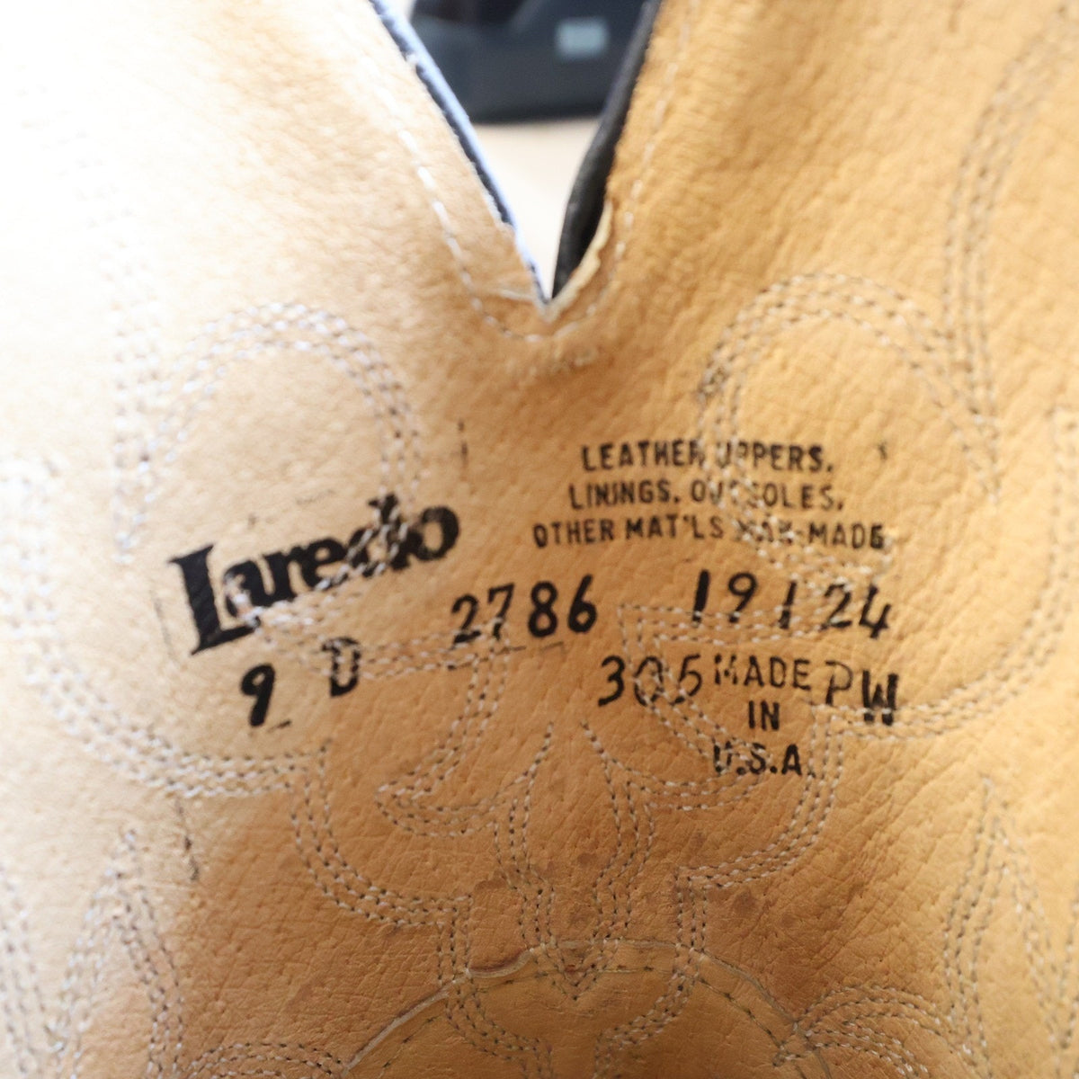 Laredo Vintage Cowboy Boots Mens 9 D Brown Leather NWT Deadstock Made in USA