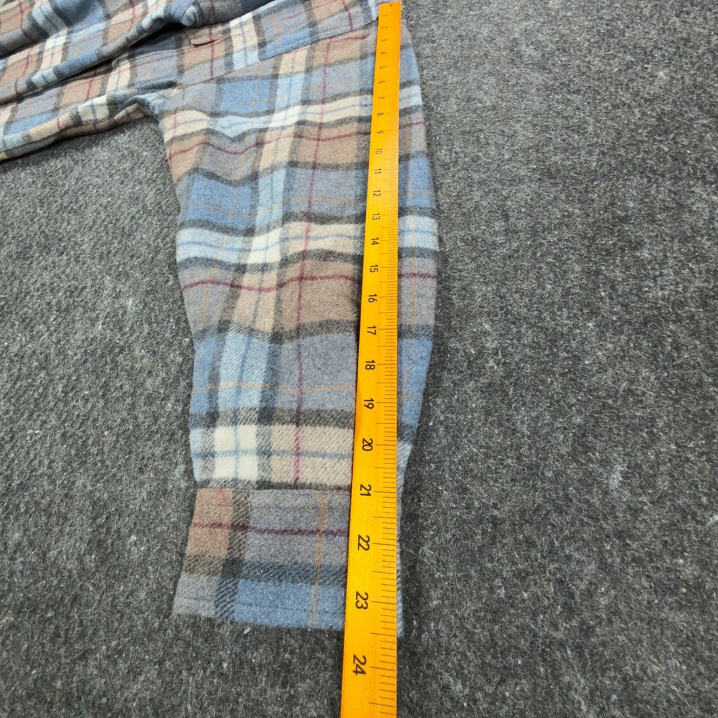Salmon River Vintage 90s Plaid Shirt Jacket Mens XL Blue Wool Blend NWT C466