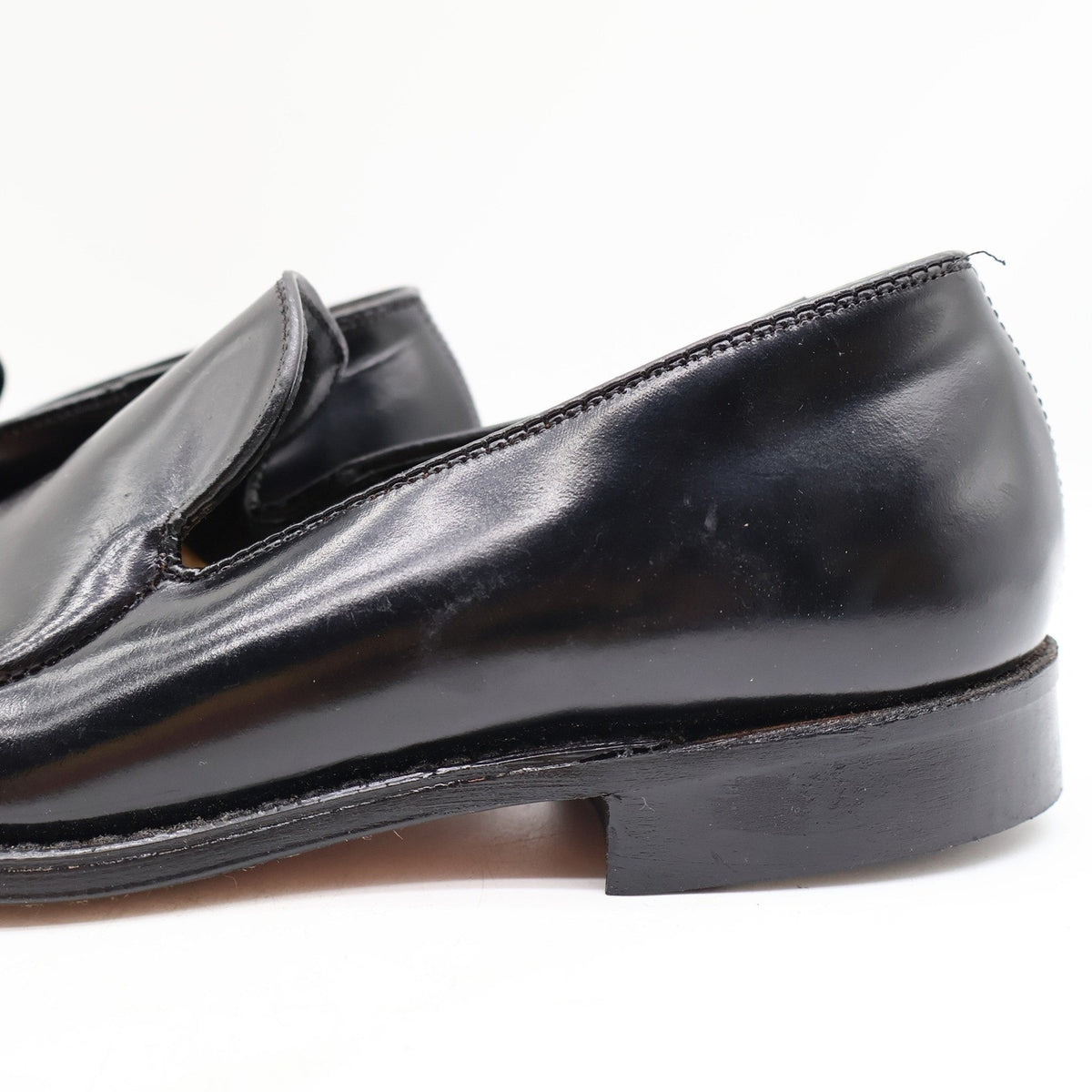 Vintage Cedar Crest Black Leather Moc Toe Slip-On Dress Shoes Boys' 14 Deadstock