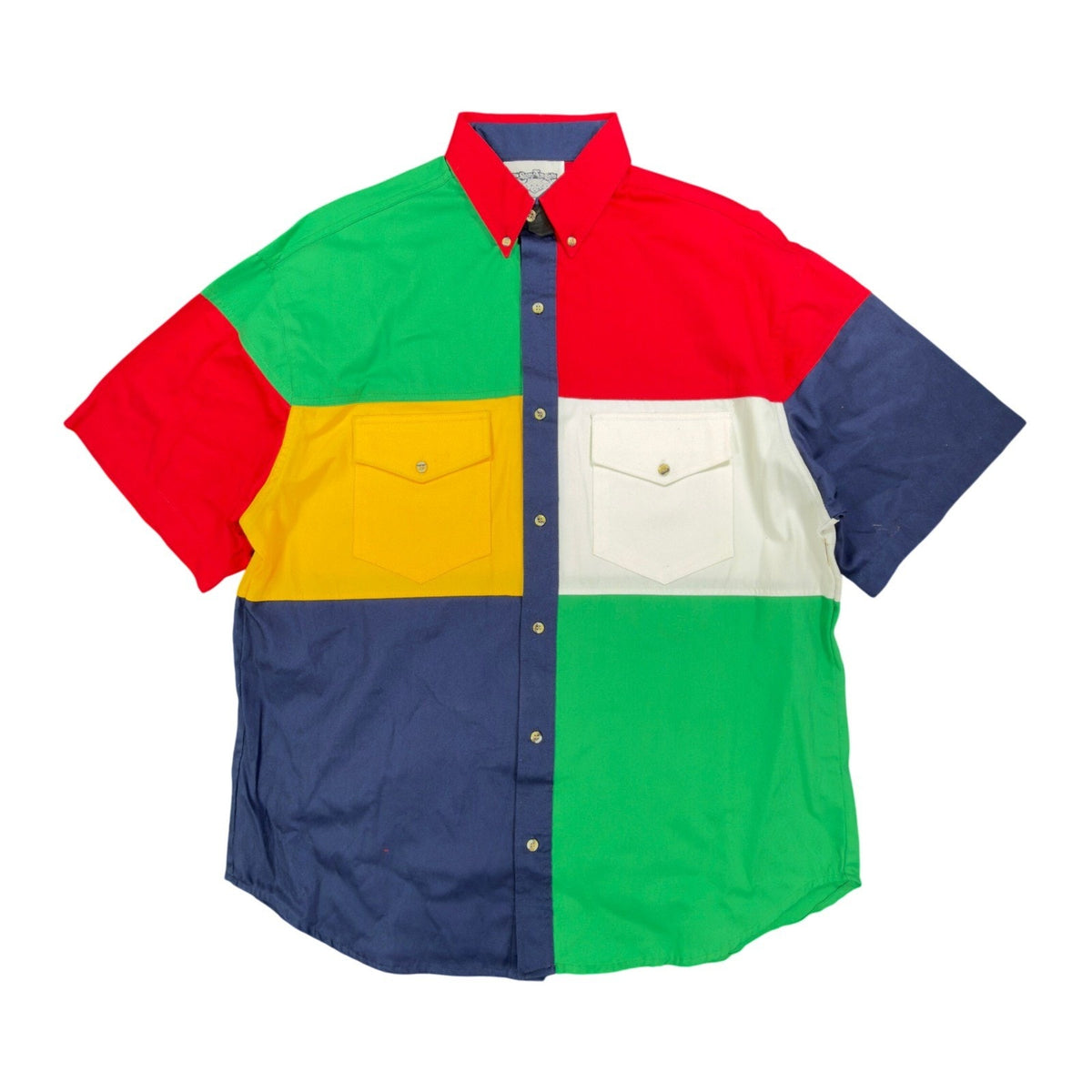 San Angelo Vintage 90s Color Block Shirt Mens Large Multi Cotton NWT - take2supply