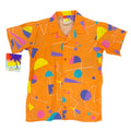 Wrangler Vintage 80s Geometric Shirt Mens S Orange Cotton NWT Deadstock USA - take2supply