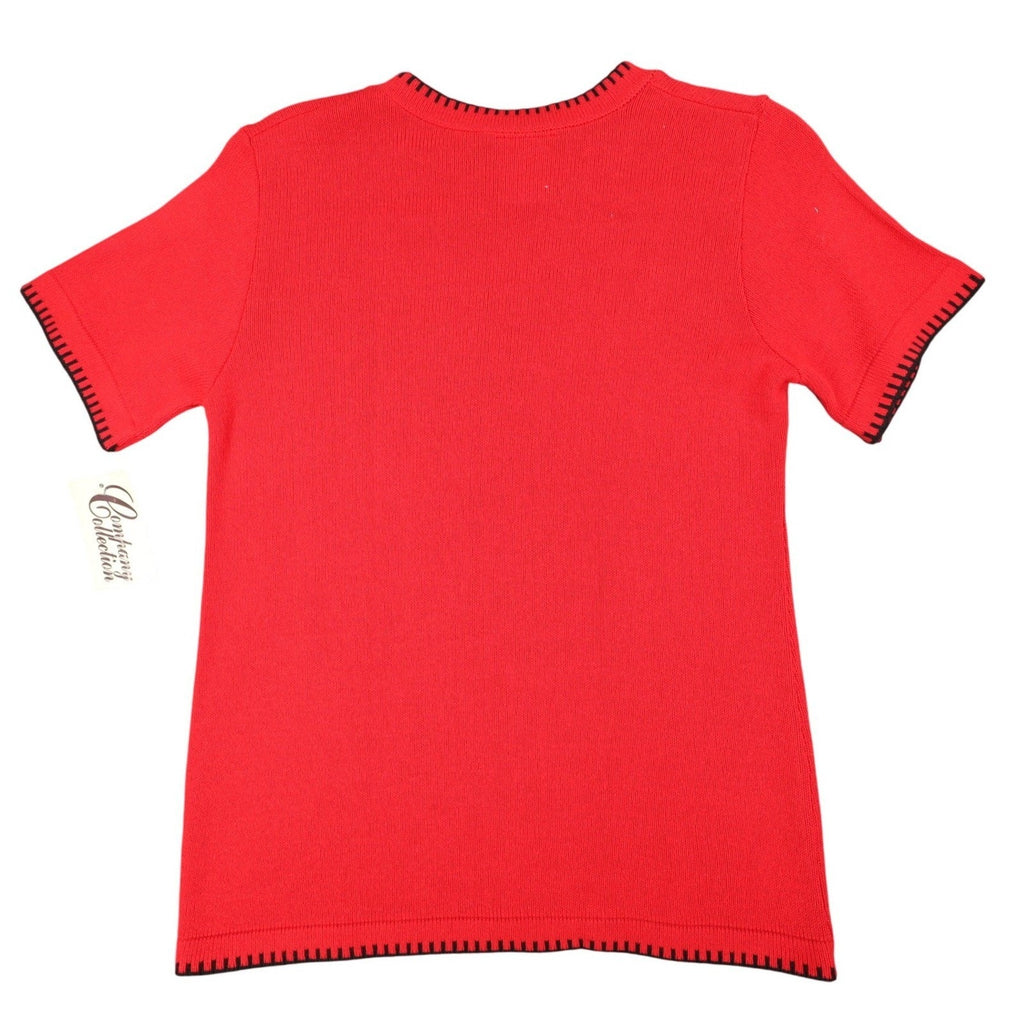 Company Collection Lighthouse Sweater Womens Small Vintage 90s Red Short Sleeve