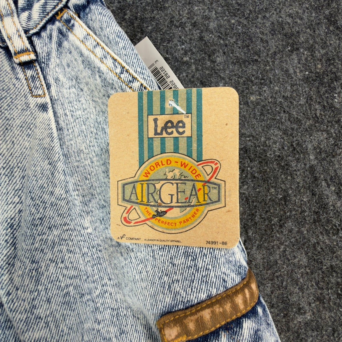 Lee AirGear Cargo Jeans Boys 6 Blue Cotton Loose Fit Vintage 90s Acid Wash