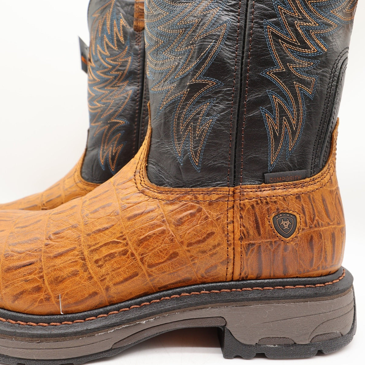Ariat WorkHog Comp Toe Boots Mens 12 Distressed Brown Hornback Leather NIB