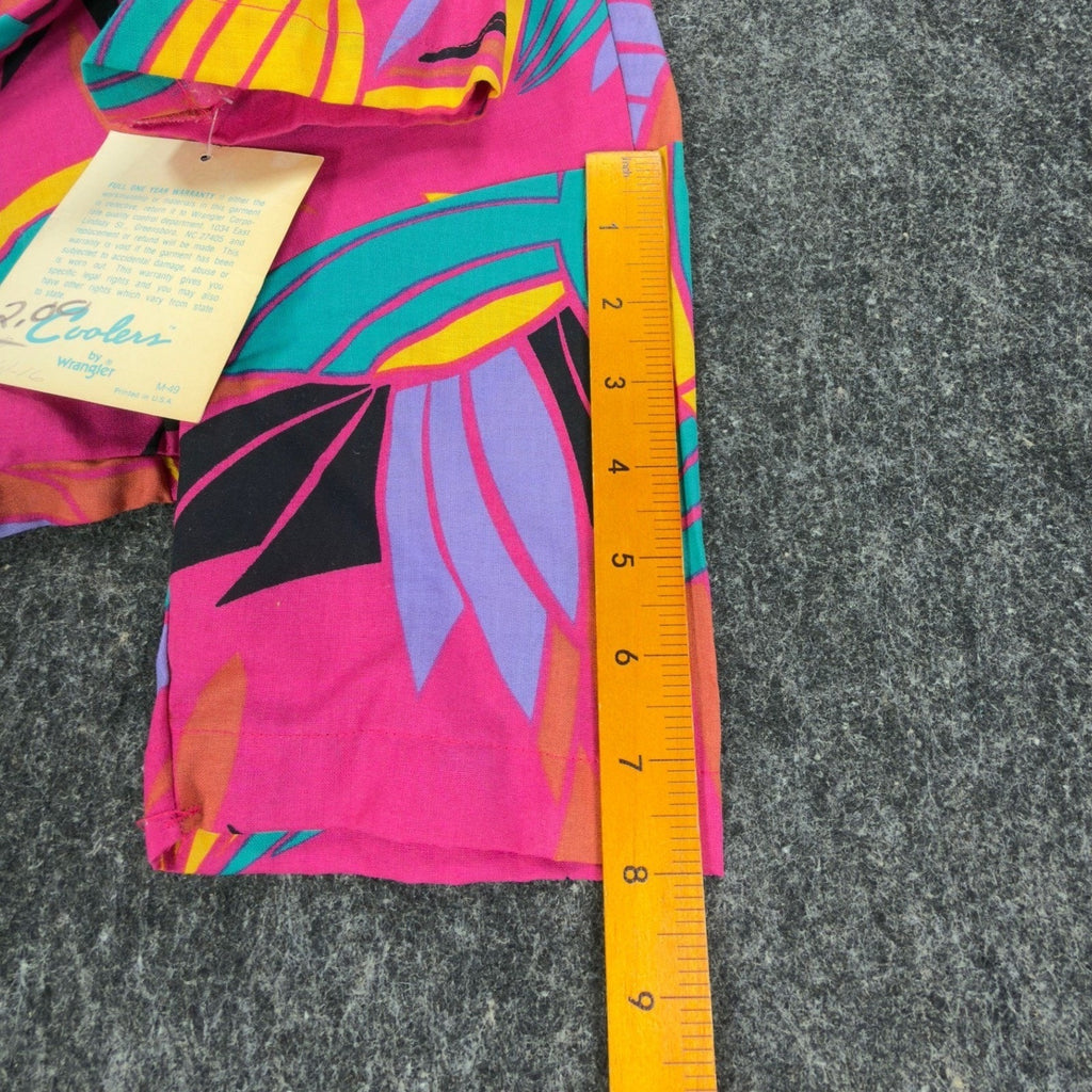 Wrangler Vintage 90s Hawaiian Shirt Mens Large Pink Cotton NWT Deadstock USA - take2supply