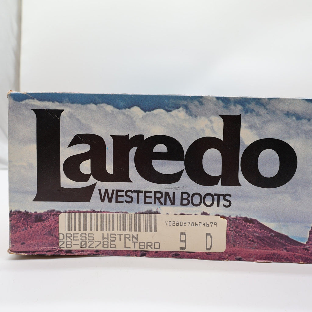 Laredo Vintage Cowboy Boots Mens 9 D Brown Leather NWT Deadstock Made in USA