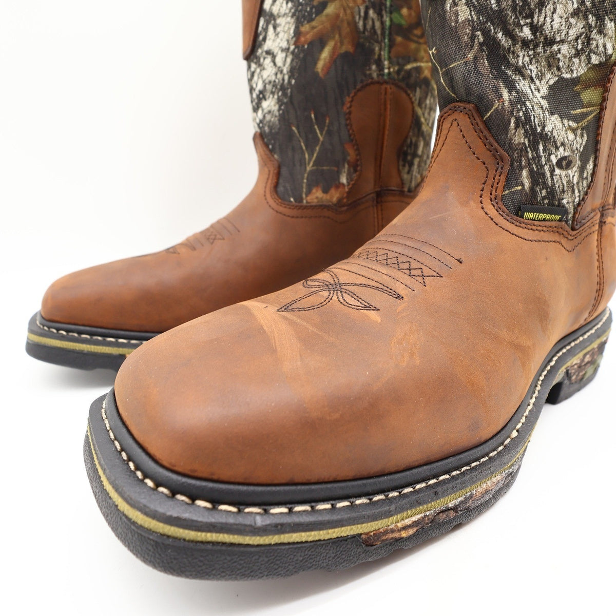 Dan Post Camo Waterproof Western Work Boots Men 11 D Brown Leather NWT Box