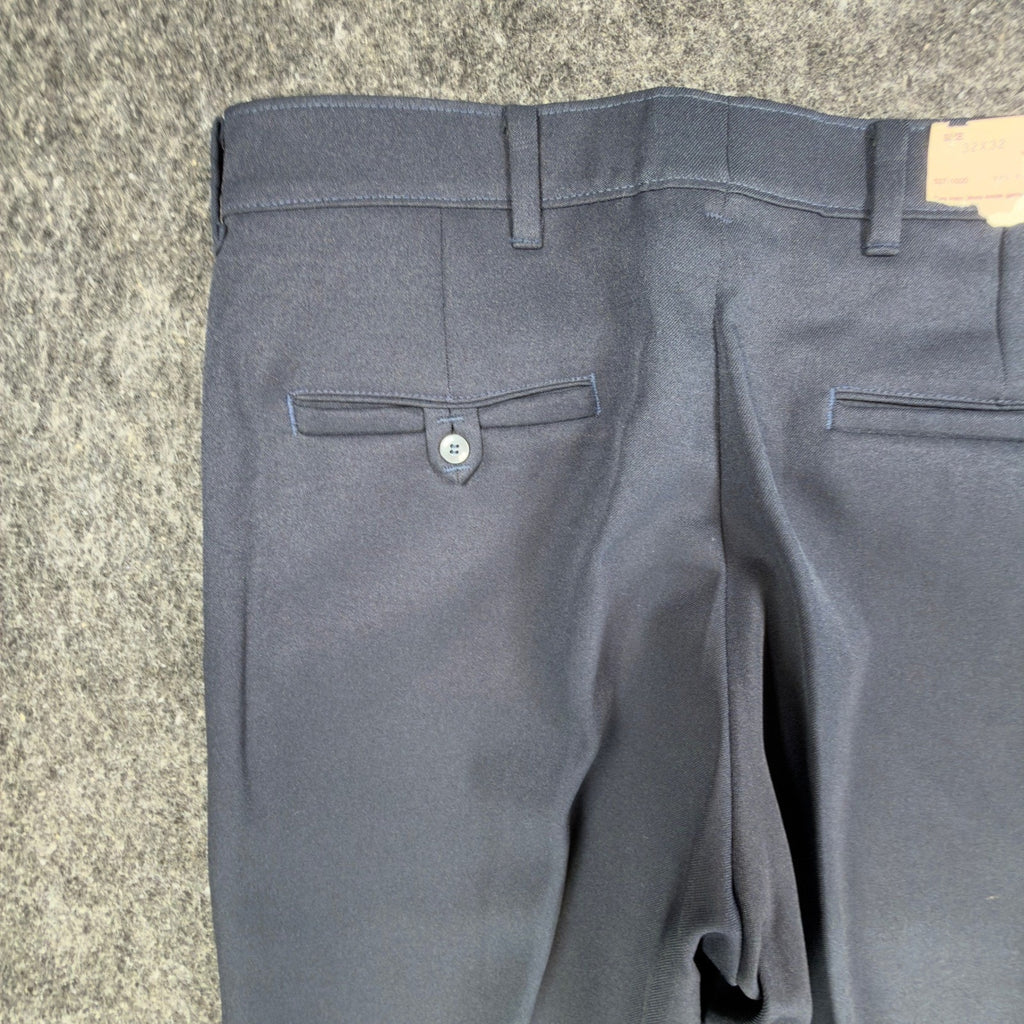 Vintage 70s Pants Mens 32x32 Gray Dacron Polyester Deadstock Trousers 527-1000