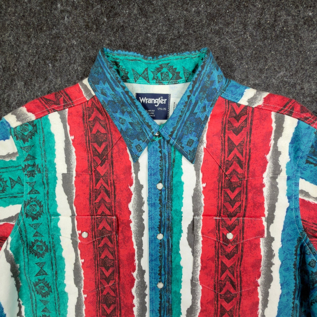 Wrangler Vintage 90s Western Shirt Mens 17.5 Multi Cotton Pearl Snap New