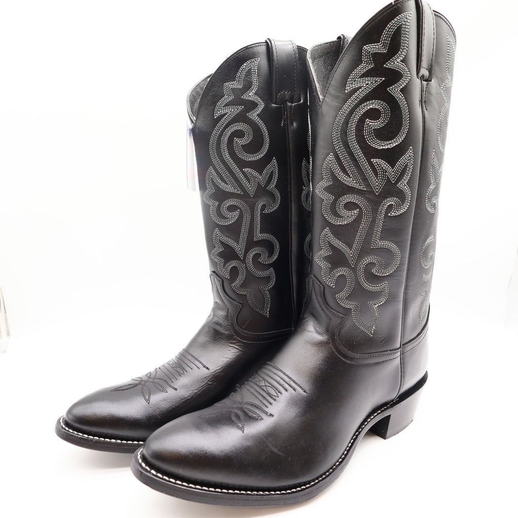 Justin Boots 1409 Mens 10 EE Black London Calf Leather Western Cowboy Boots NIB