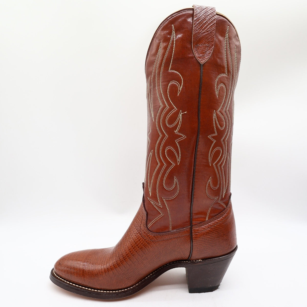 Laredo Vintage 900 Western Boots Women 10 B Brown Lizard Print NWT Deadstock - take2supply