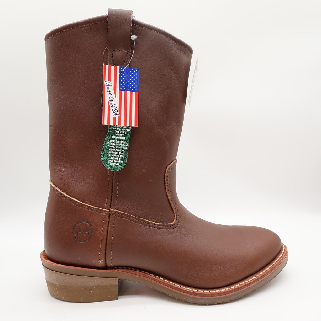 Double-H 2555 Ranch Wellington Brown Leather Work Boots Men's 9.5D USA NWT