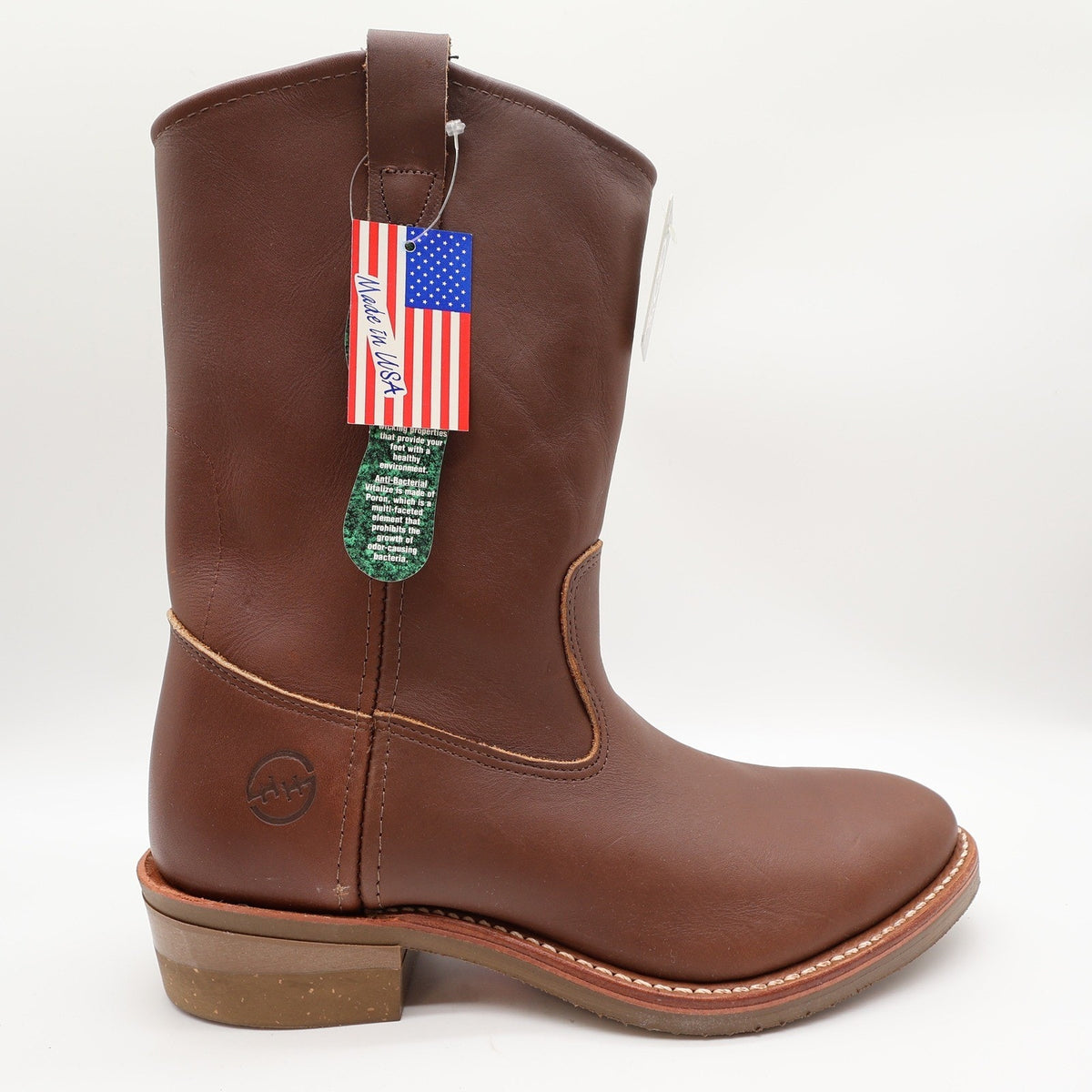 Double-H 2555 Ranch Wellington Brown Leather Work Boots Men's 9.5D USA NWT