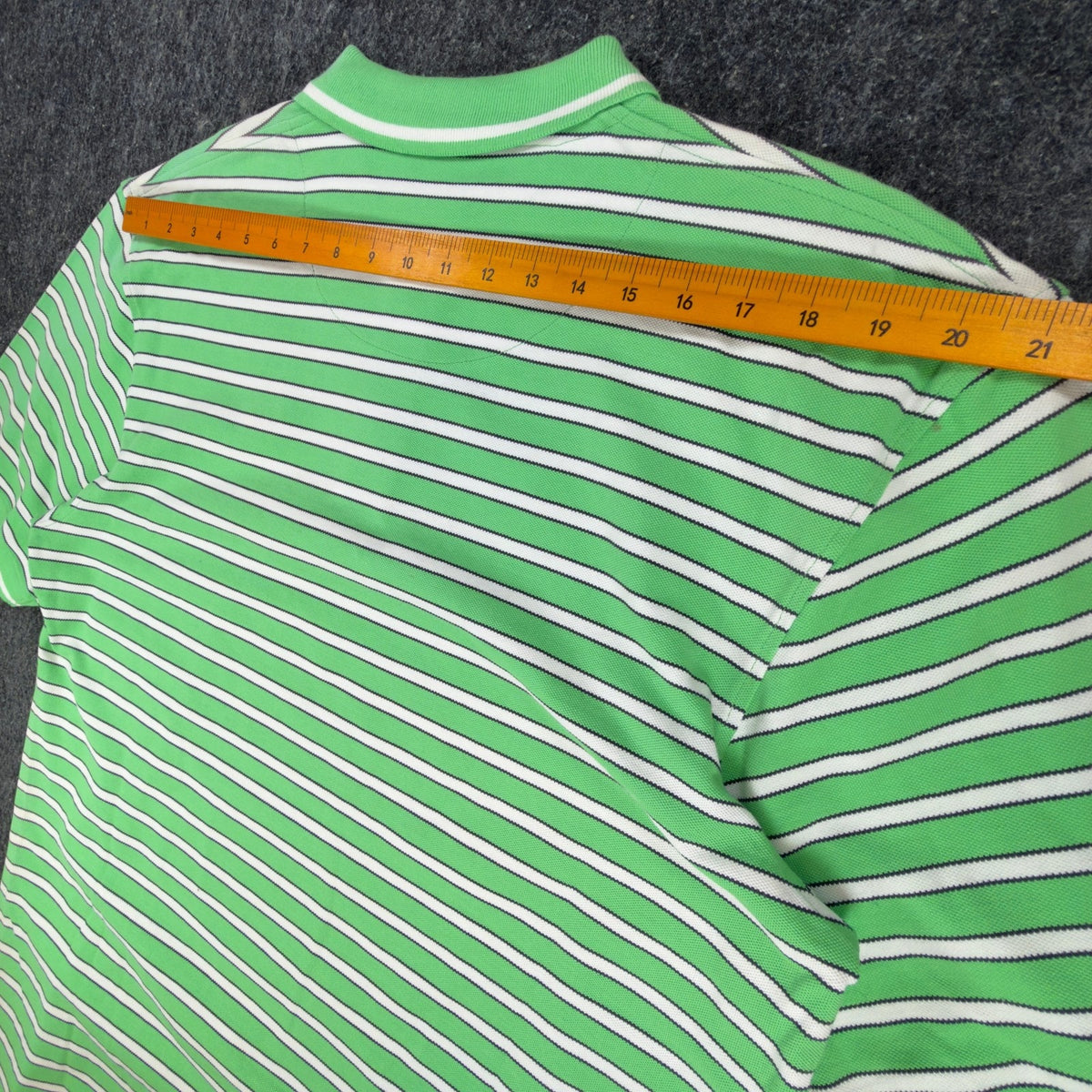 US Polo Assn Mens XL Polo Shirt Striped Green White Pique Short Sleeve NWT