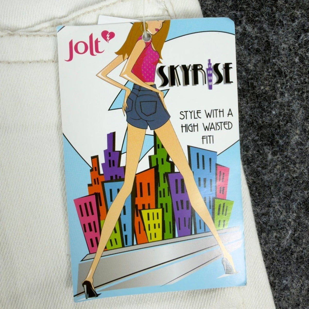 Jolt Modern Skyrise High Waisted Denim Shorts Juniors 9 White NWT