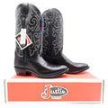 Justin Boots 1409 Mens 10 EE Black London Calf Leather Western Cowboy Boots NIB