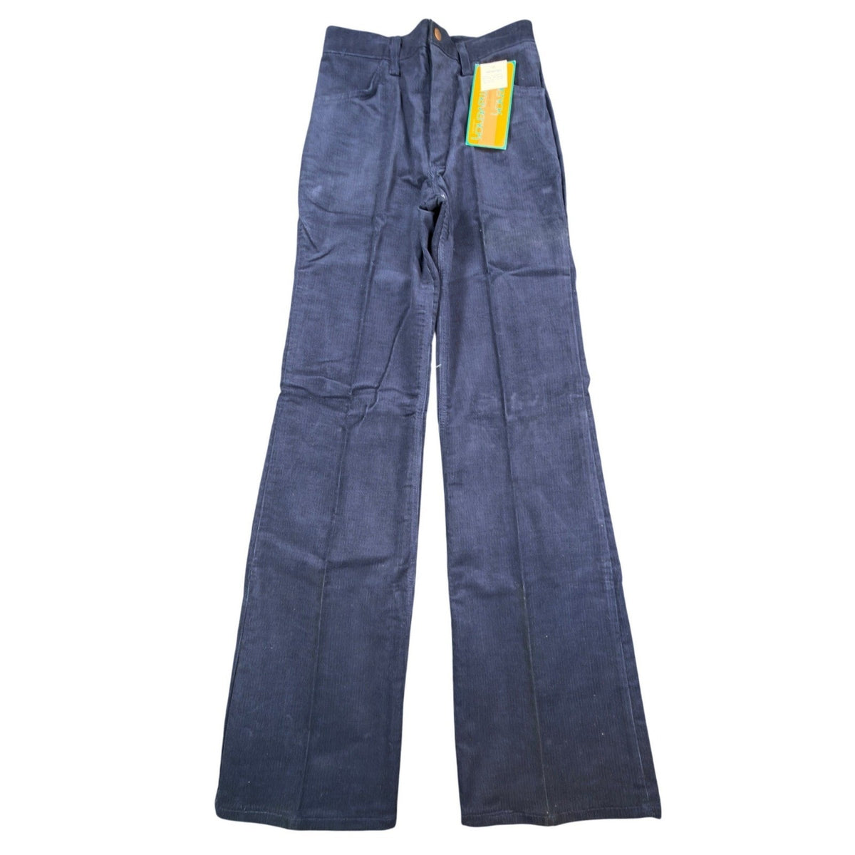Maverick Vintage 70s Corduroy Flare Pants Juniors 9 Navy Blue NWT Deadstock USA - take2supply