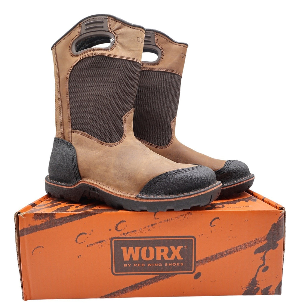 Worx by Red Wing 5715 Steel Toe Boots Mens 8 Brown Leather New In Box - take2supply