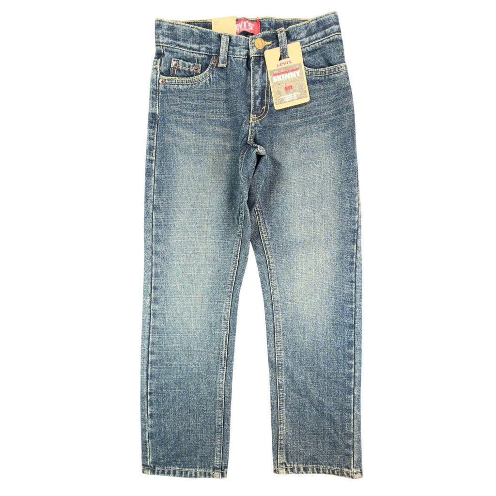 Levi's 511 Skinny Jeans Boys 7X Blue Denim NWT Modern Adjustable Waist C341