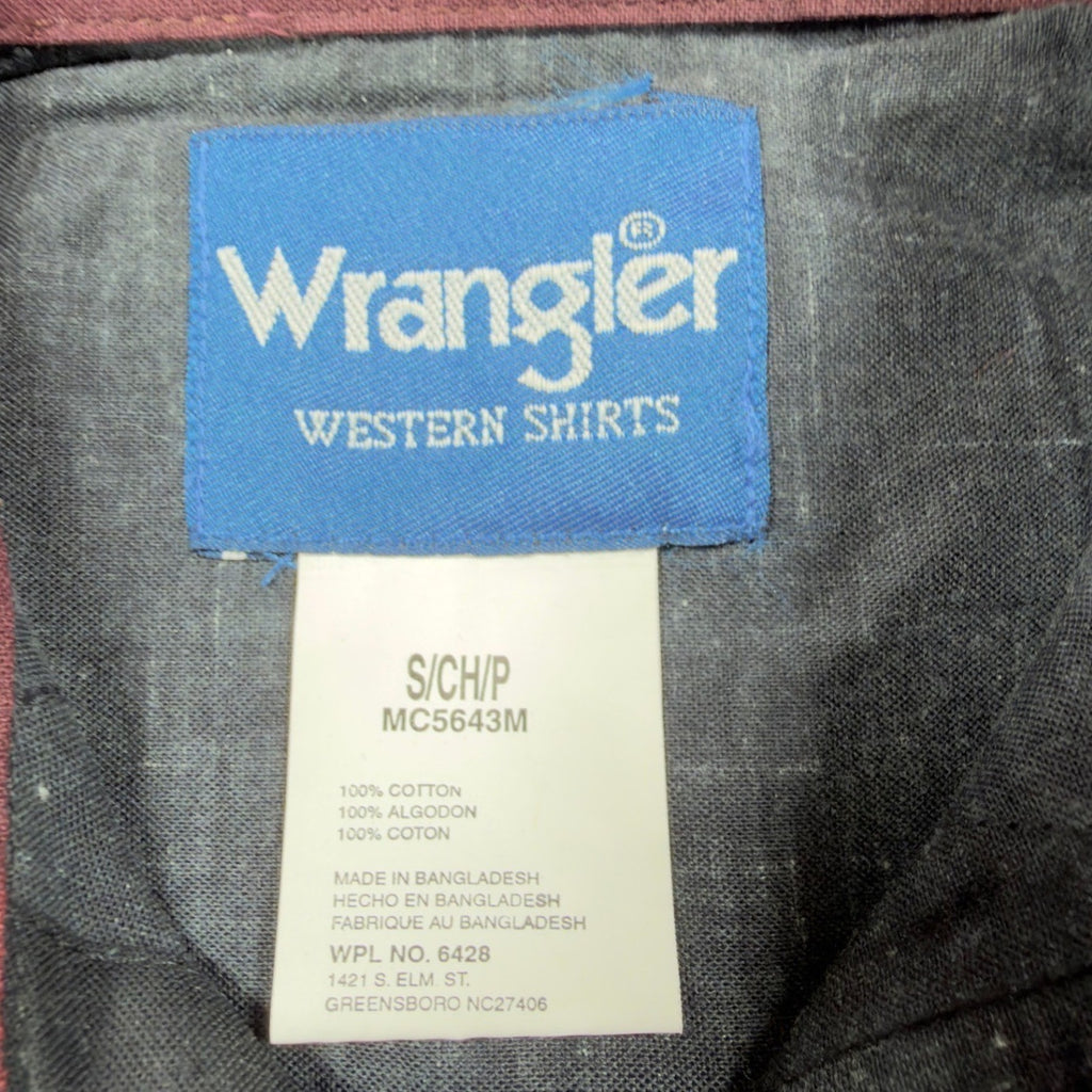 Wrangler Y2K Checotah Western Shirt Mens Small Black Aztec Tribal Cotton NWT