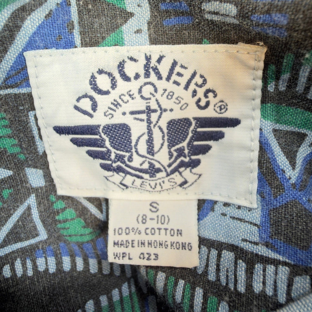 Dockers Vintage 90s Shirt Boys Small 8-10 Geometric Aztec NWT Deadstock