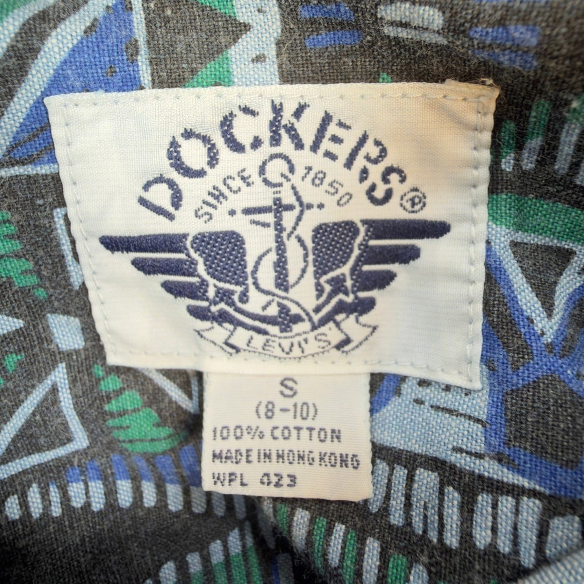 Dockers Vintage 90s Shirt Boys Small 8-10 Geometric Aztec NWT Deadstock
