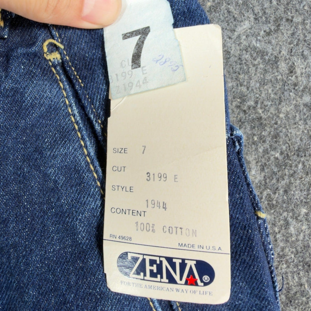 Zena Vintage 90s Jeans Womens 7 Blue Cotton Denim High Rise Tapered Leg NWT USA