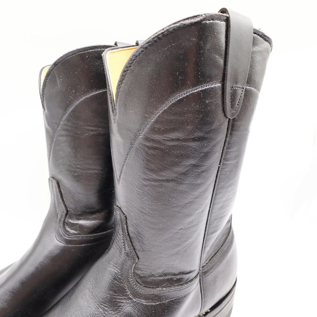 Walker Vintage Roper Cowboy Boots Mens 10 Black Leather New Made in USA 1218