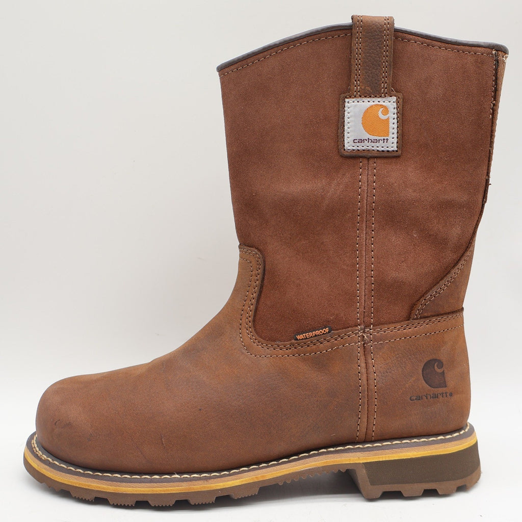 Carhartt Waterproof Pull-On Work Boot Mens 9 Brown Leather Soft Toe CMP1053 - take2supply