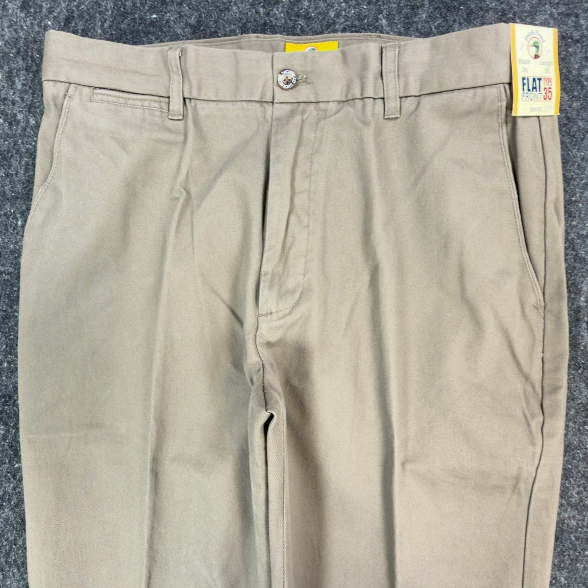 Duck Head Pants Mens 34x30 Flat Front Type 35 Original Classic Fit Olive Cotton