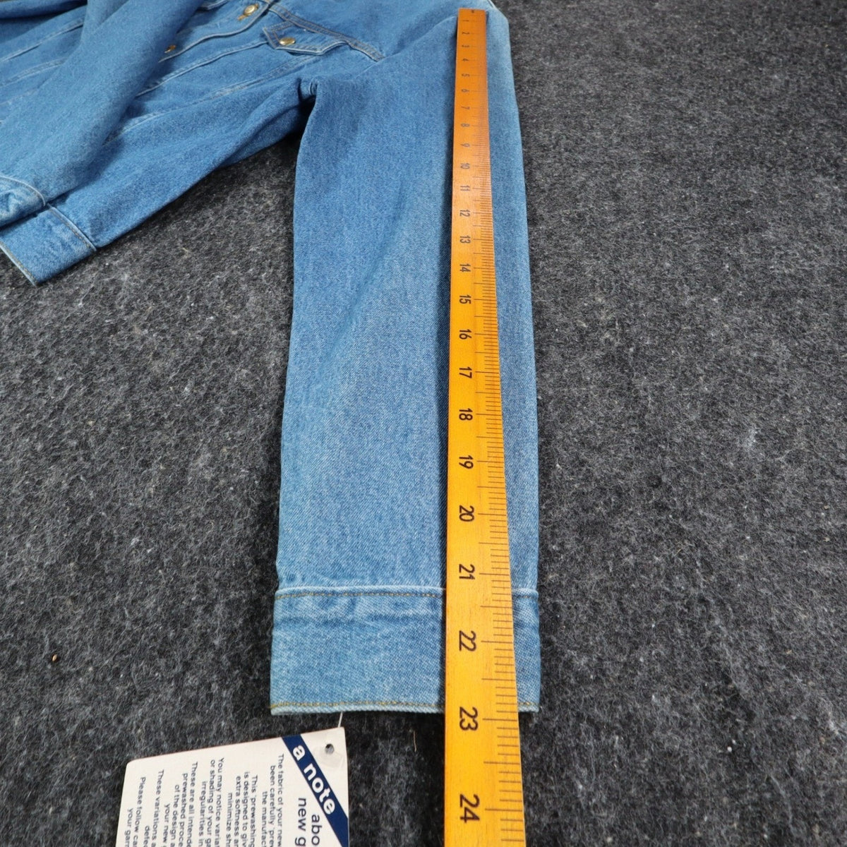 Tabloid Denim Jacket Medium Y2K Blue Cotton United We Stand USA Flag Graphic