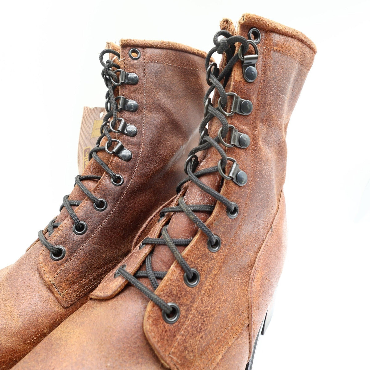 Wrangler Vintage 90s Lace Roper Boots Mens 10.5 Brown Leather NWT - take2supply