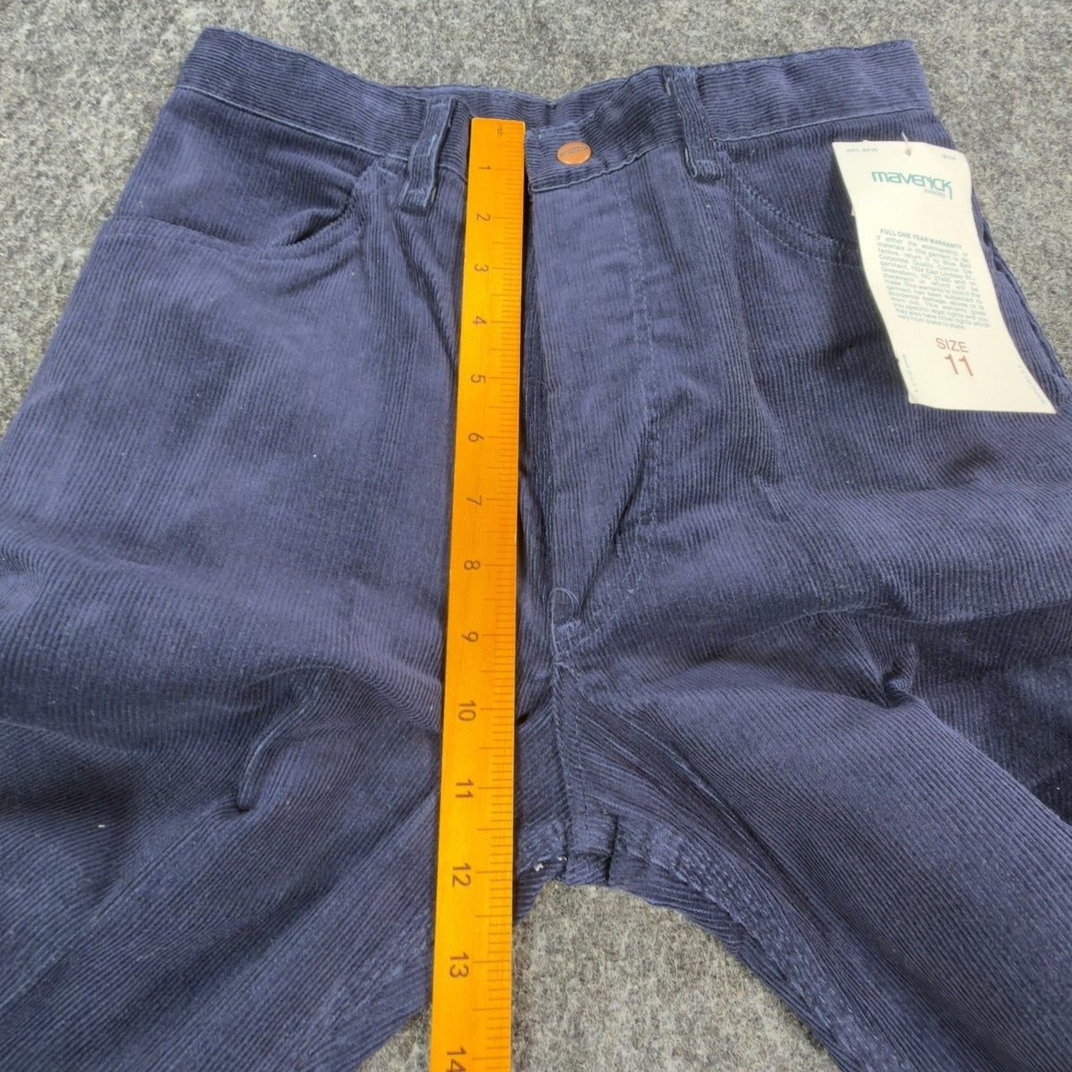 Maverick Vintage 70s Corduroy Pants Juniors 11 Navy Flare Bell Bottom NWT - take2supply