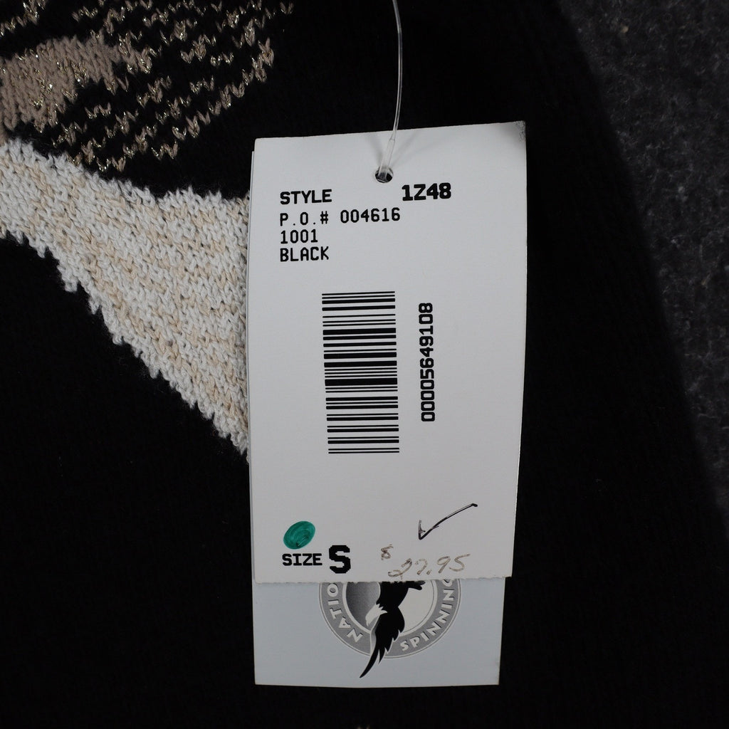 Southern Lady Angel Sweater Vest Womens Small Vintage 90s Black Metallic USA NWT
