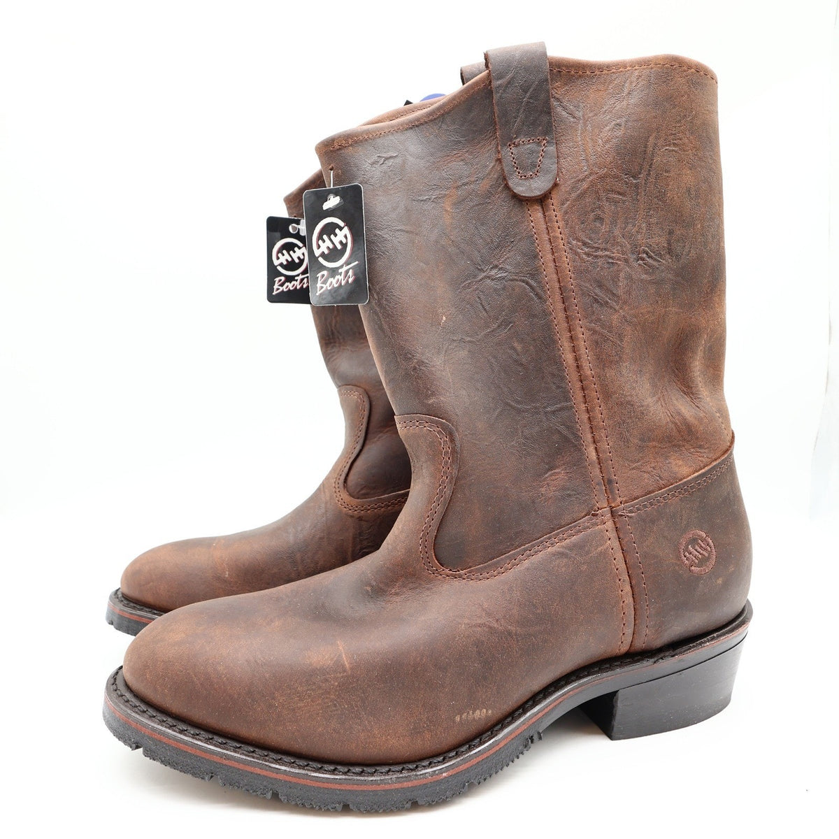 Double-H 11" AG7 Ranch Wellington Mens 10.5 2E Brown Leather NWT 2522