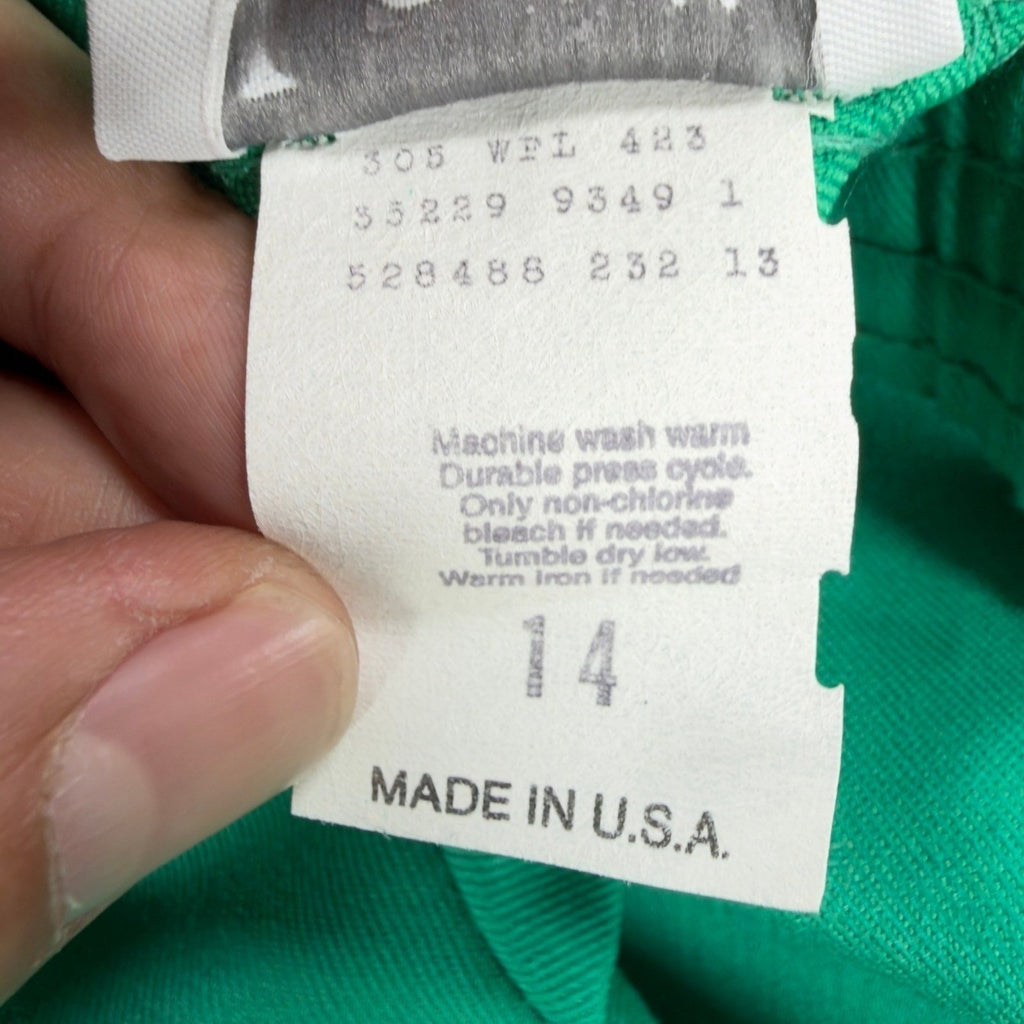 Levi's Vintage 80s Shorts Girls 14 Green Cotton Blend Deadstock NWT USA Made - take2supply