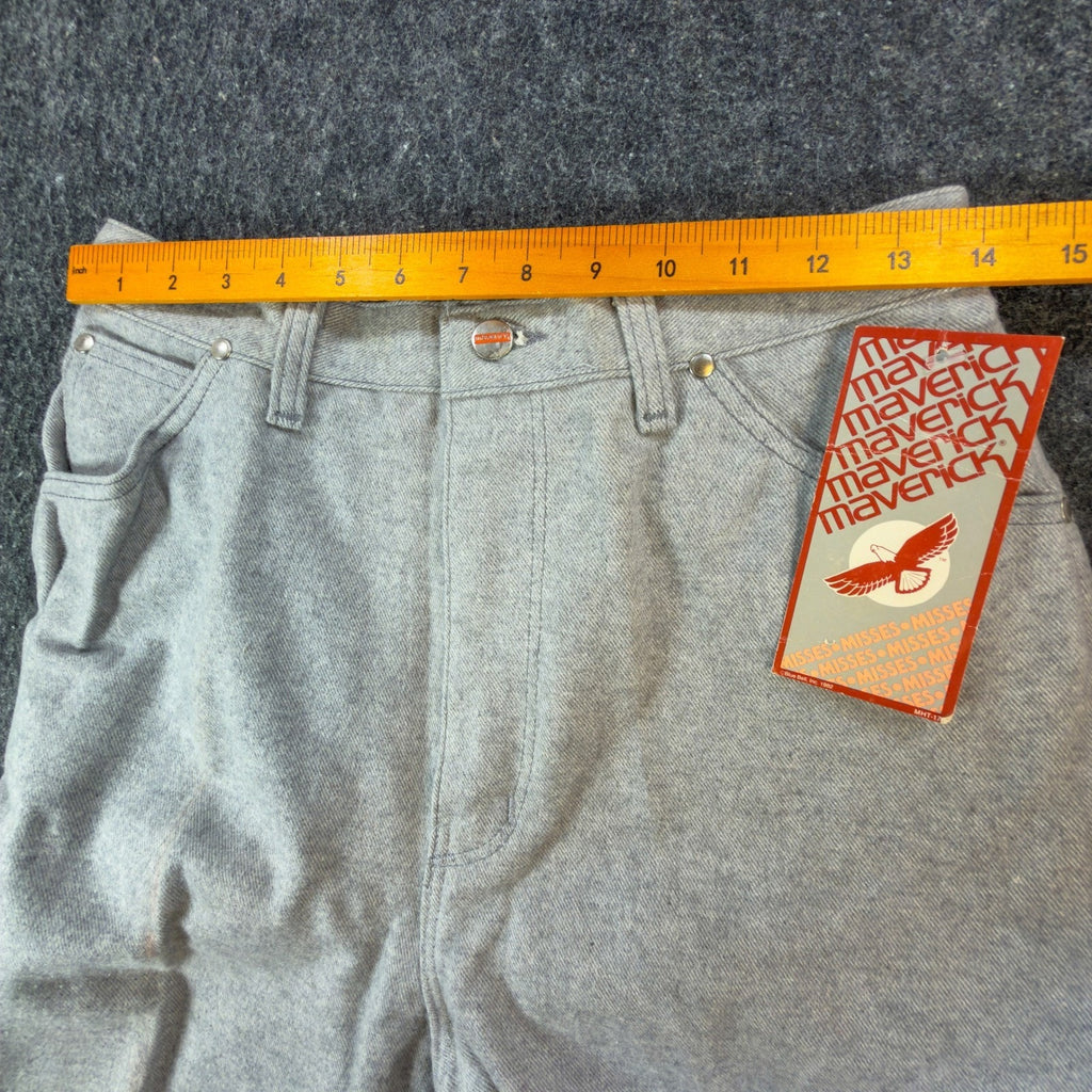 Maverick Pants Misses 14 Vintage 80s Gray Cotton Straight Leg Made in USA NWT