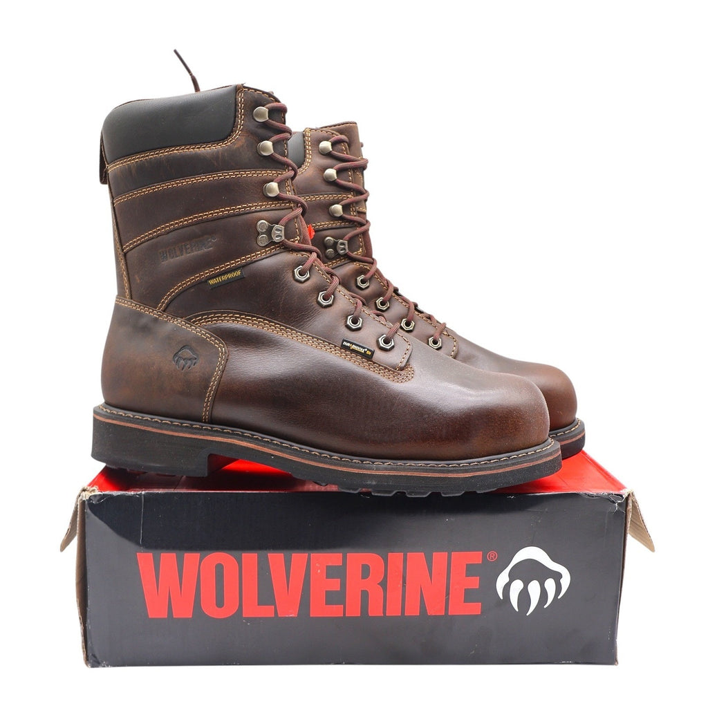 Wolverine Brek 8" Work Boots Mens 12 Brown Leather Steel Toe Waterproof W10082 - take2supply