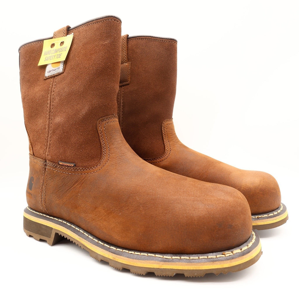 Carhartt Nano Composite Toe Work Boots Mens 10.5W Brown Leather Waterproof NEW