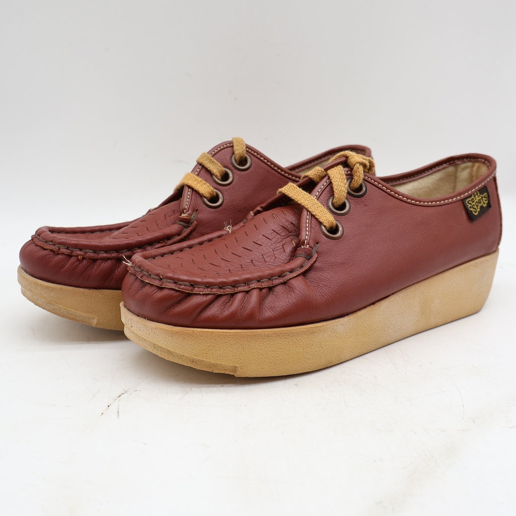 Vintage Soft Spots Cream Puffs Brown Leather Platform Moccasins Women's 5.5M USA Deadstock
