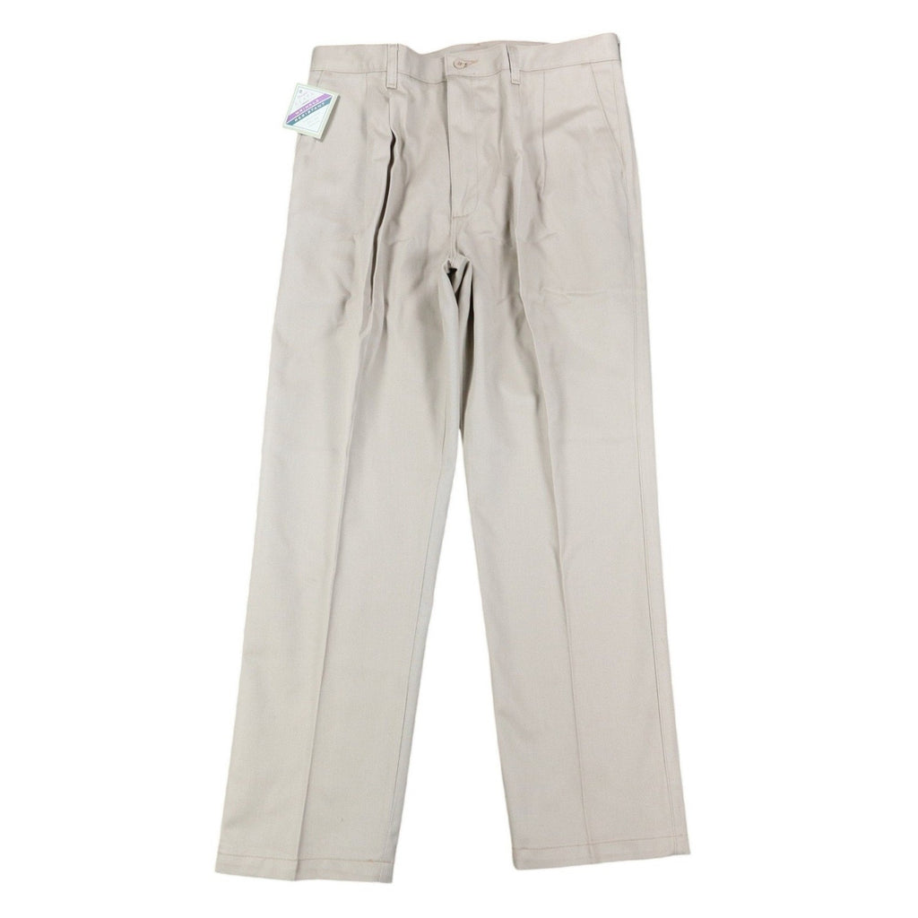 Wrangler Riata Pants Mens 35x30 Vintage 90s Khaki Cotton Relaxed Fit Pleated NEW