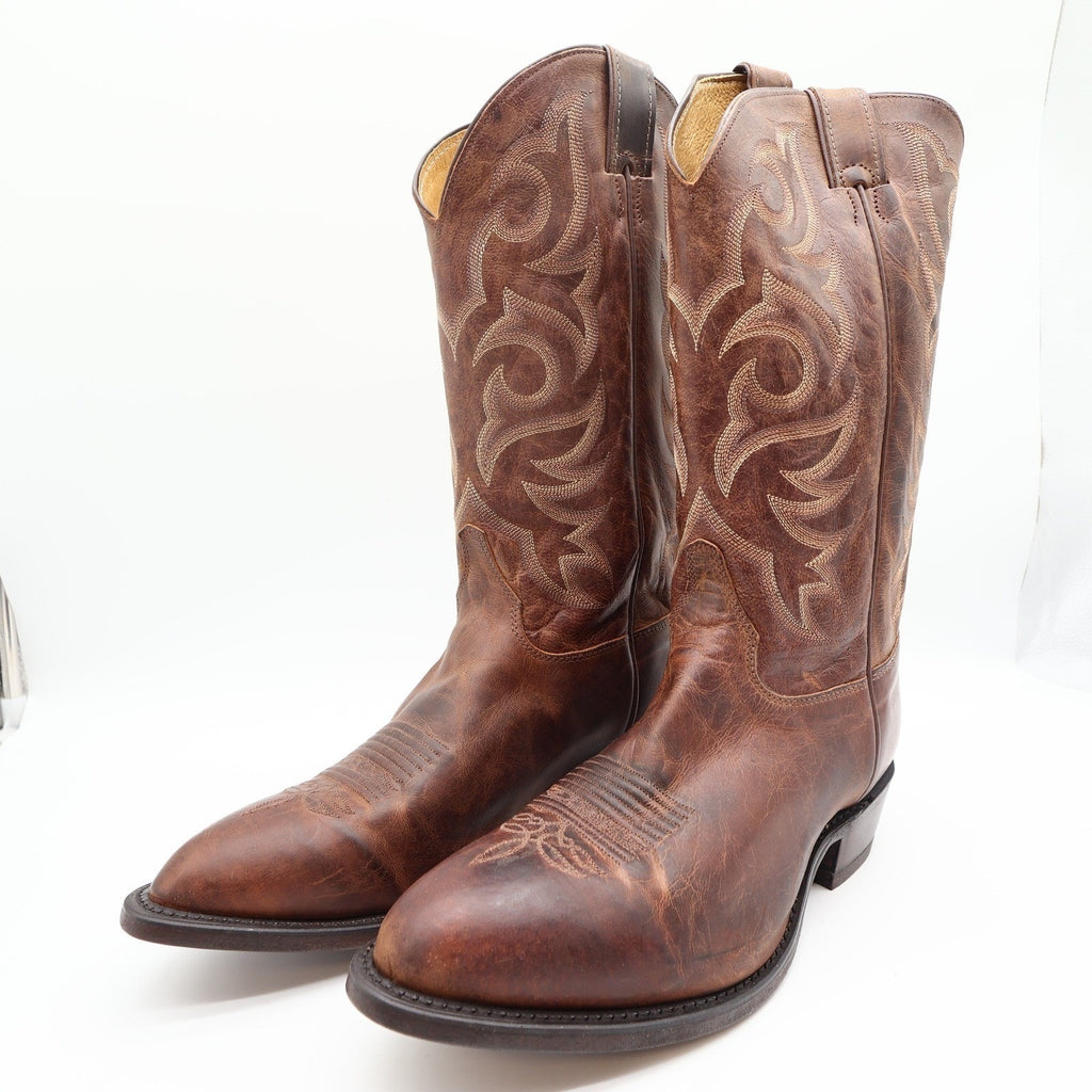 Justin 2704 Cowboy Boots Mens 10 EE Tan Distressed Vintage Goat Leather NWT