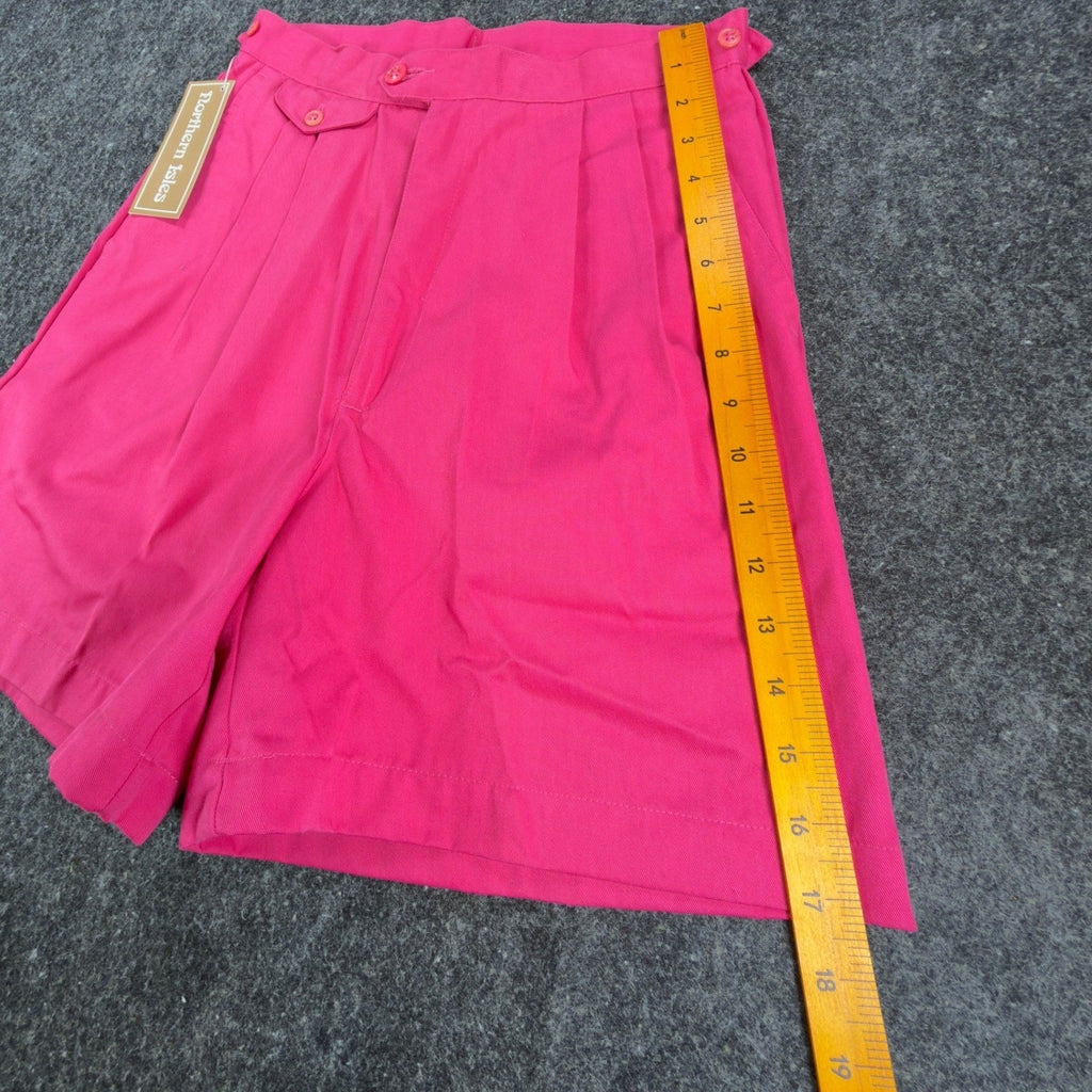 Northern Isles Shorts Womens 9/10 Vintage Pink Cotton Pleated Deadstock NWT