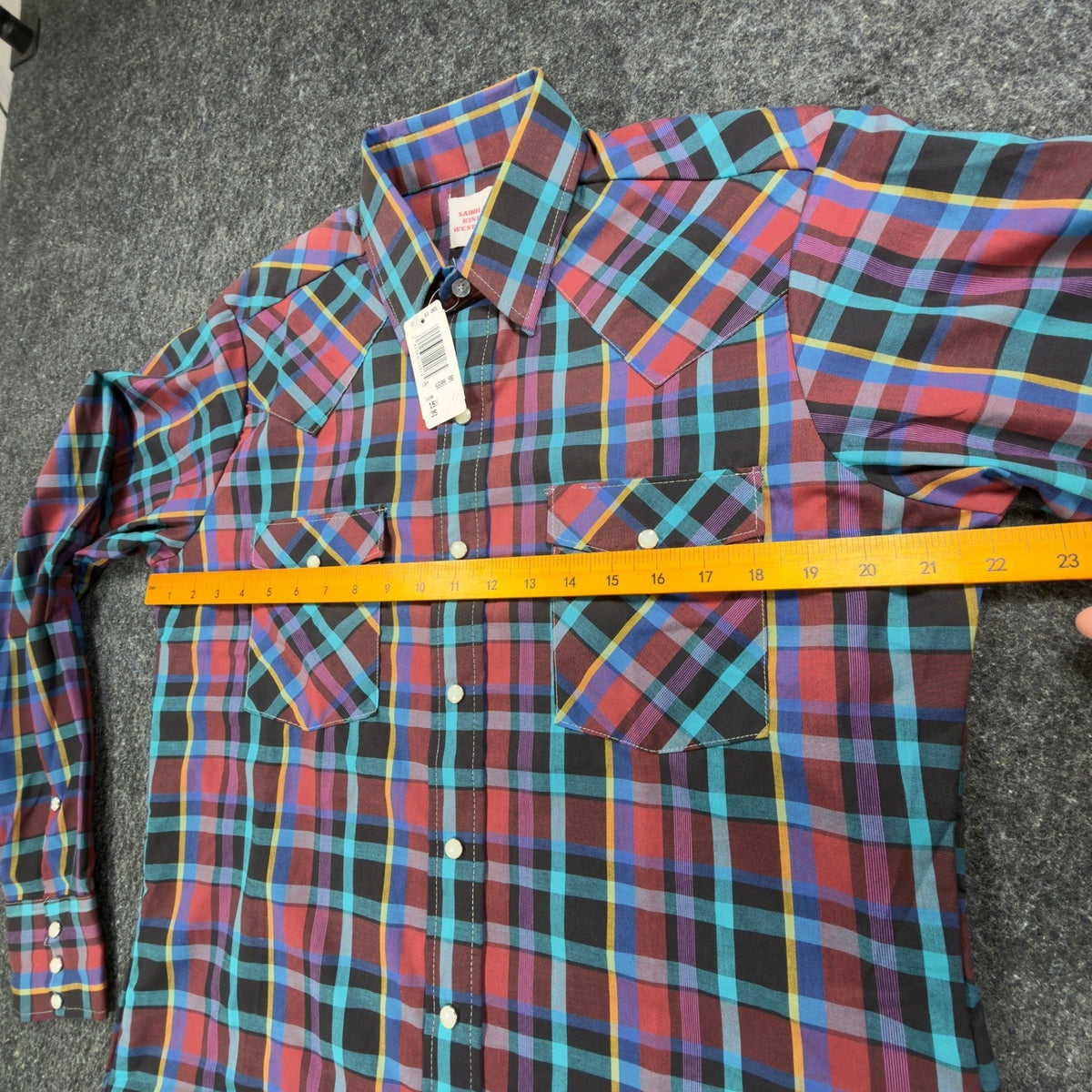 Saddle King Vintage Pearl Snap Shirt Mens 15.5 35 Multicolor Plaid NWT USA Made - take2supply