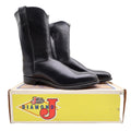 Justin Vintage Roper Boots Mens 11 D Black Leather Deadstock 3702M