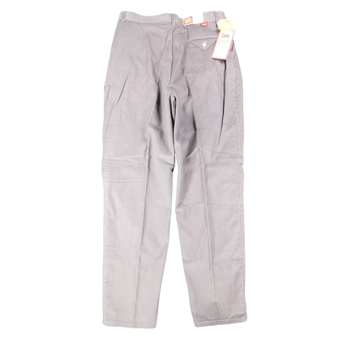 Lee Casuals Triple Pleat Pants Misses 18 Vintage Gray Corduroy Tapered USA NWT - take2supply