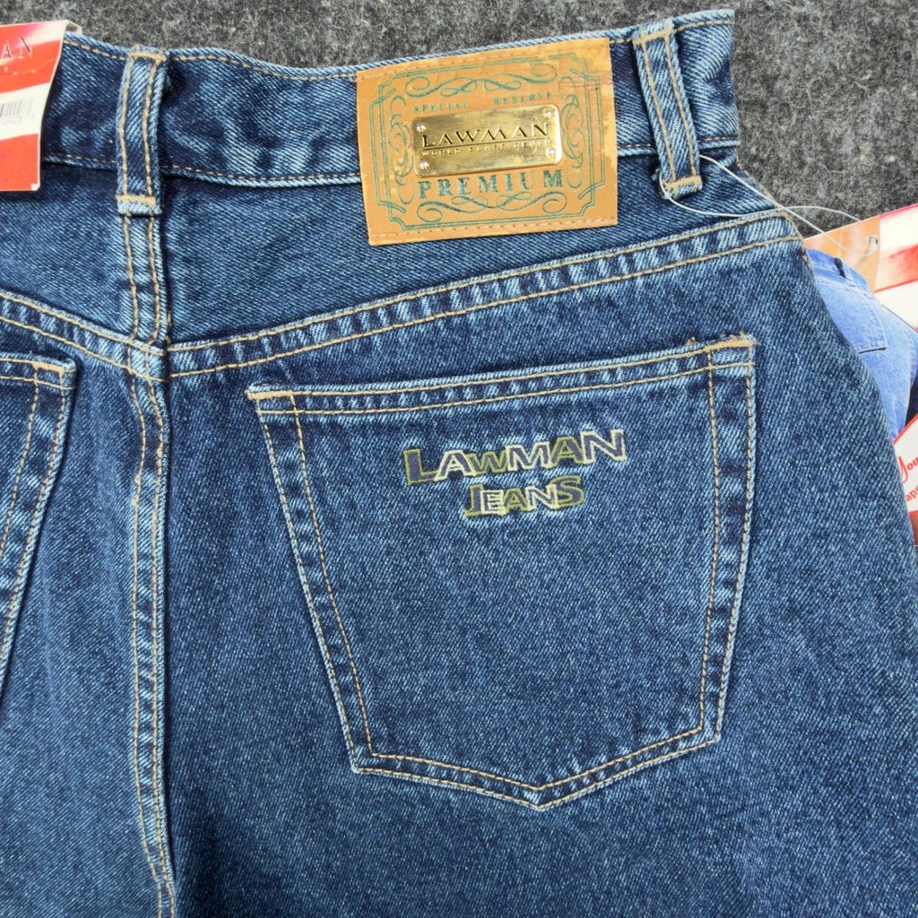 Lawman 90s Vintage High Rise Denim Shorts Womens 11/12 Blue NWT VERA YR77 - take2supply
